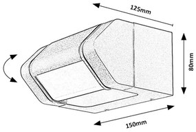 Aplica de perete exterior IP54 LED Medna