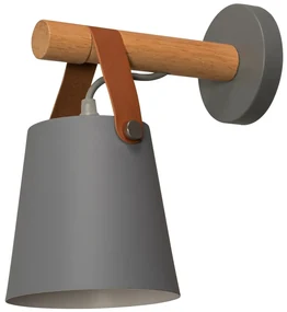 Aplică de design realizată din lemn și metal Gri