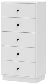 HOMCOM Comoda Sideboard cu 5 sertare Comodă din lemn în stil modern 47 x 29 x 95 cm Alb | Aosom Romania
