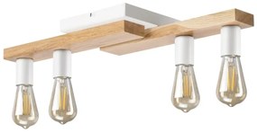 Lustră aplicată MATTE 4xE27/15W/230V alb/stejar