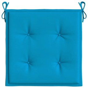 Perne scaun de gradina, 6 buc., albastru, 50x50x3 cm, textil 6, Albastru, 50 x 50 x 3 cm