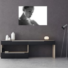 Tablou - Portretul femeii, alb- negru (90x60 cm)