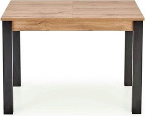 Masa extensibila GINO, stejar/negru, PAL furniruit, 100/138x60x75 cm