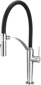 Baterie pentru chiuveta bucatarie, crom, cap mixer, pipa flexibila, 2 tipuri de jet, Deante Corda Crom