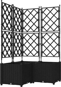 vidaXL Vază pentru Grădină 3 pcs Negru 80 x 80 x 143 cm Oțel