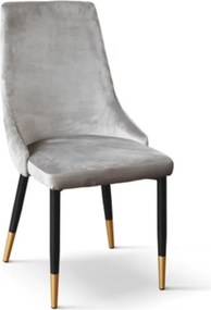 SET 4 Scaune Oro, structura metalica, catifea - GRI