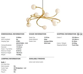 Candelabru LUX, realizat manual, design modern, SIGNATURE cu 9 surse de lumina