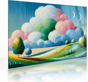Tablou pe sticlă - Peisaj cu nor (70x50 cm)