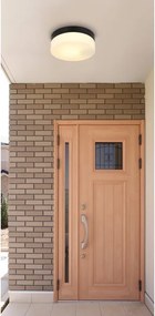 Plafoniera pentru exterior design modern IP44 Vranos negru, opal