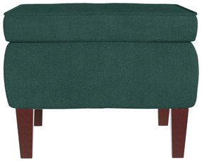 Scaun cu picioare din lemn, verde inchis, catifea 1, Morkegronn