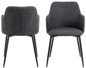 Set de scaune de sufragerie gri antracit 2 buc. tapițat Ilsa – Actona