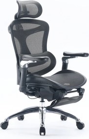 Scaun Ergonomic SIHOO C300, Suport Lombar Inteligent, Tetieră 3D, Cotiere 5D, Șezut Glisant, Spătar Reglabil pe Înălțime, Suport pentru Picioare, Mesh, Negru