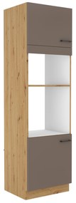 Dulap de alimente bucătărie deasupra cuptorului și cuptorului microunde Barb 60 DPM-210 2F (stejar artisan + trufă). 1044951