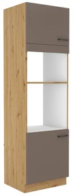 Dulap de alimente bucătărie deasupra cuptorului și cuptorului microunde Barb 60 DPM-210 2F (stejar artisan + trufă). 1044951