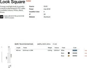 Pendul modern minimalist LOOK SP1 SQUARE D40 H400 BIANCO