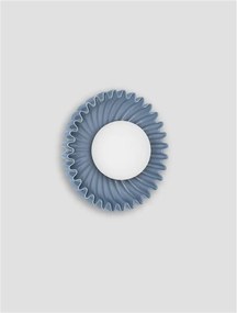 Aplica decorativa ceramica blue gri, sticla alb, PETEL
