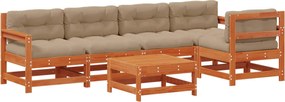 vidaXL Set de lounge pentru grădină 6 pcs Maro Ceară Lemn masiv de pin