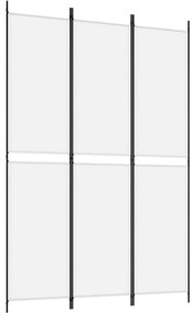 350242 vidaXL Paravan de cameră cu 3 panouri, alb, 150x220 cm, textil