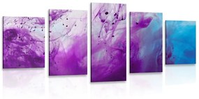 Tablou 5-piese abstractizare magică violetă