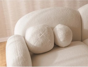 Colțar maro deschis cu tapițerie din țesătură bouclé (cu colț pe partea stângă/cu șezlong) Orbit – Ropez