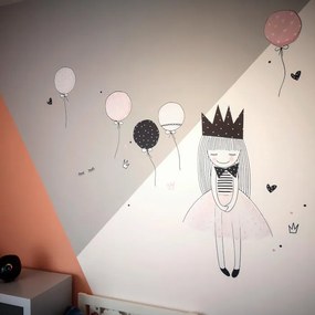 INSPIO Autocolant pentru fetiță - Prințesă cu baloane