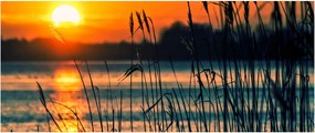 Tablou - Apus de soare la lac (120x50 cm)