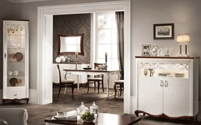 Bufet lemn masiv nuc Milan II Alb-, 164,2 × 46,5 × 123 cm