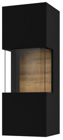 Vitrină de perete Avernic Typ 07 (onyx negru + Stejar wotan). 1042062