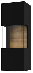 Vitrină de perete Avernic Typ 07 (onyx negru + Stejar wotan). 1042062