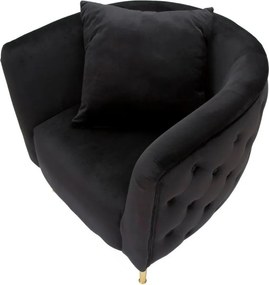 Fotoliu negru cu tapițerie din catifea Bucarest – Mauro Ferretti