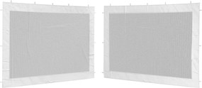 vidaXL Perete lateral cort petrecere, 2 buc., alb și negru, plasă