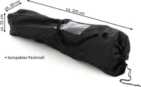 Scaun de camping, suport pentru picioare detașabil, negru