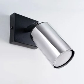 Spot de perete Sollux SL.1366 WINX 1xGU10/10W/230V negru/crom