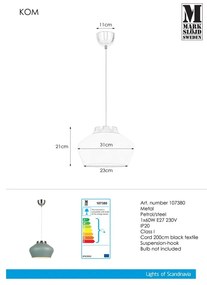 Lustră Markslöjd Kom, albastru - gri