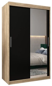 Dulap de haine 120 cm Toki 2 (stejar sonoma + negru mat). 1064983