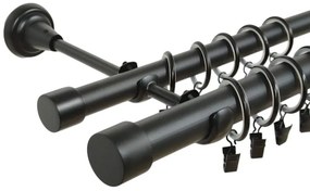 Galerie dubla Capacel negru 25/19mm (Alege marime: 200 cm)