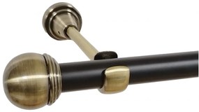 Galerie simpla duo fara inele TODI MAX /19 - negru/aur antic (Alege marime: 140 cm)