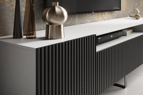 Comodă TV NOEMI Stand – 200x41x53 cm – Negru / Alb