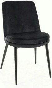 Scaun KAYLA, negru, stofa catifelata/metal, 49x46x84 cm