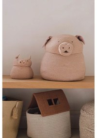 Coș de jucării pentru copii roz deschis din material textil ø 17x15 cm Mini Peggy the Pig – Lorena Canals