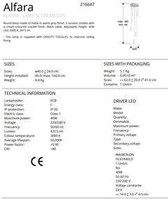 Lustra cu 5 pendule ceramice LED Alfara