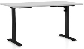 Masa inaltime reglabila OfficeTech A, 120 x 80 cm, bază neagră, gri deschis