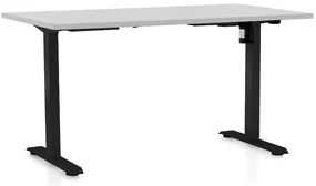 Masa inaltime reglabila OfficeTech A, 120 x 80 cm, bază neagră, gri deschis