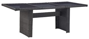 Set mobilier de exterior, 11 piese, negru, poliratan