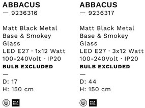 Pendul modern, Metal, Negru, Sticla, Fumurie, ABBACUS