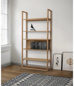 Bibliotecă în culoare naturală cu aspect de lemn de stejar 90x185 cm Newest – Woodman