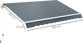 Outsunny Material de Înlocuire Copertină, Rezistent la Apă, 4 x 3 m, Gri | Aosom Romania