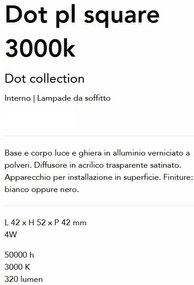 Spot LED aplicat Dot pl square 3000k negru