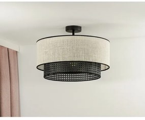 Lustră aplicată RATTAN Duolla YUTE 1xE27/15W/230V d. 45 cm crem/negru