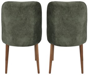 Set 2 scaune Dafne (Nuc + Verde închis). 1073152